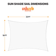 Khomo Gear rectangle sun shade sail dimensions: 18 x 22 ft