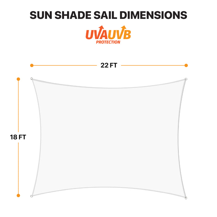Sun Shade Sail UV Block Rectangle - White