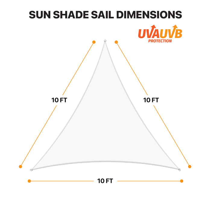 Sun Shade Sail UV Block Triangle - White