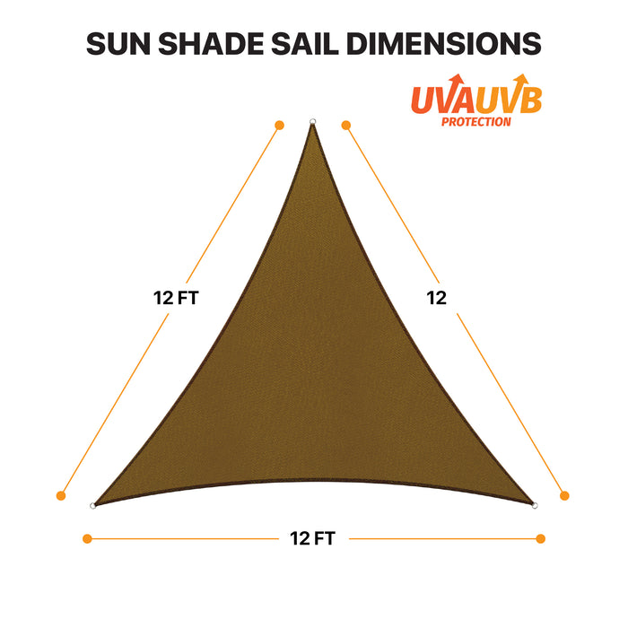 Sun Shade Sail UV Block Triangle - Brown