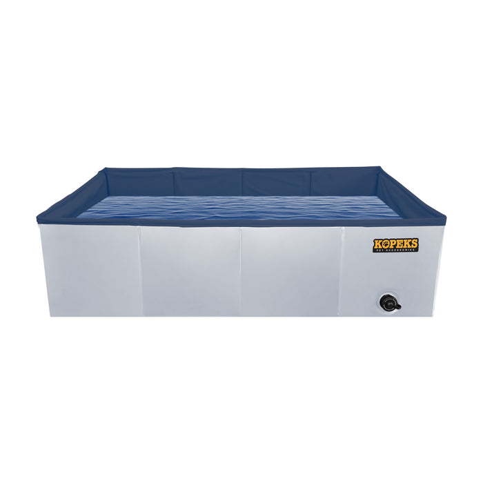 Outdoor Rectangular Swimming Pool Bathing Tub -Grey Portable Foldable