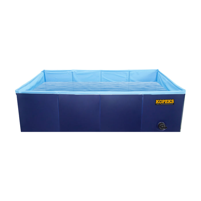 Outdoor Rectangular Swimming Pool Bathing Tub -Blue Portable Foldable