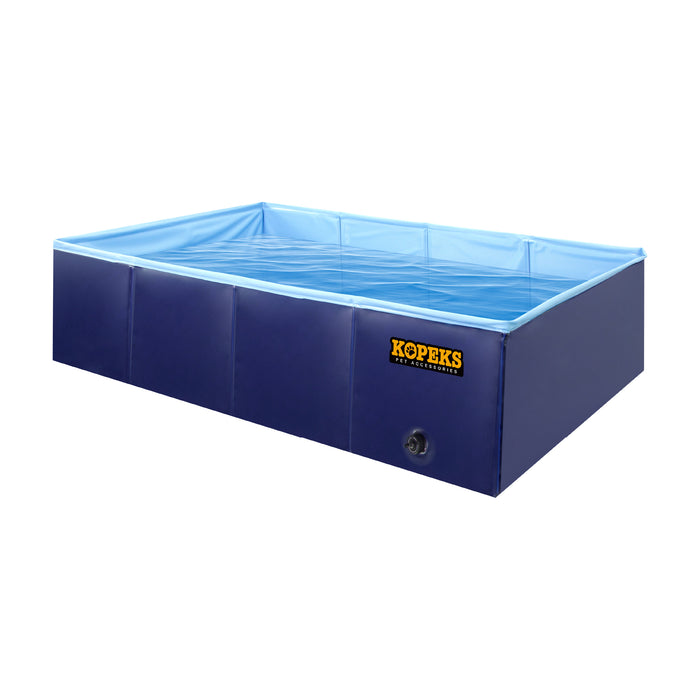 Outdoor Rectangular Swimming Pool Bathing Tub -Blue Portable Foldable