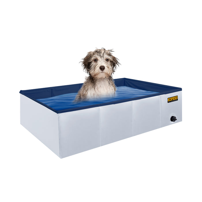 Outdoor Rectangular Swimming Pool Bathing Tub -Grey Portable Foldable