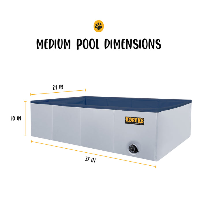Outdoor Rectangular Swimming Pool Bathing Tub -Grey Portable Foldable