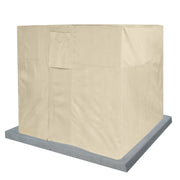 Beige - Khomo Gear square outdoor air conditioner cover, front view