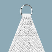 Close-up of the stainless steel D-ring corner on a Khomo Gear rectangle shade sail