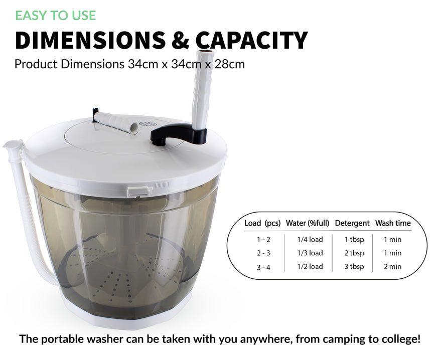 Mini Portable Washing Machine - Washer and Dryer - Manual Non Electric