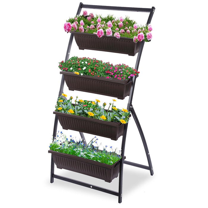 6 feet Tall Vertical Planter with 4 Urban Orchard Pots for Flowers and Plants Garden Terrace Balcony Indoor Outdoor