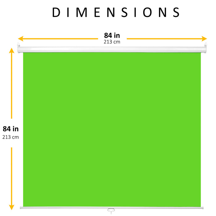 Extra Large 84" x 84" Pull Down Green Screen Backdrop