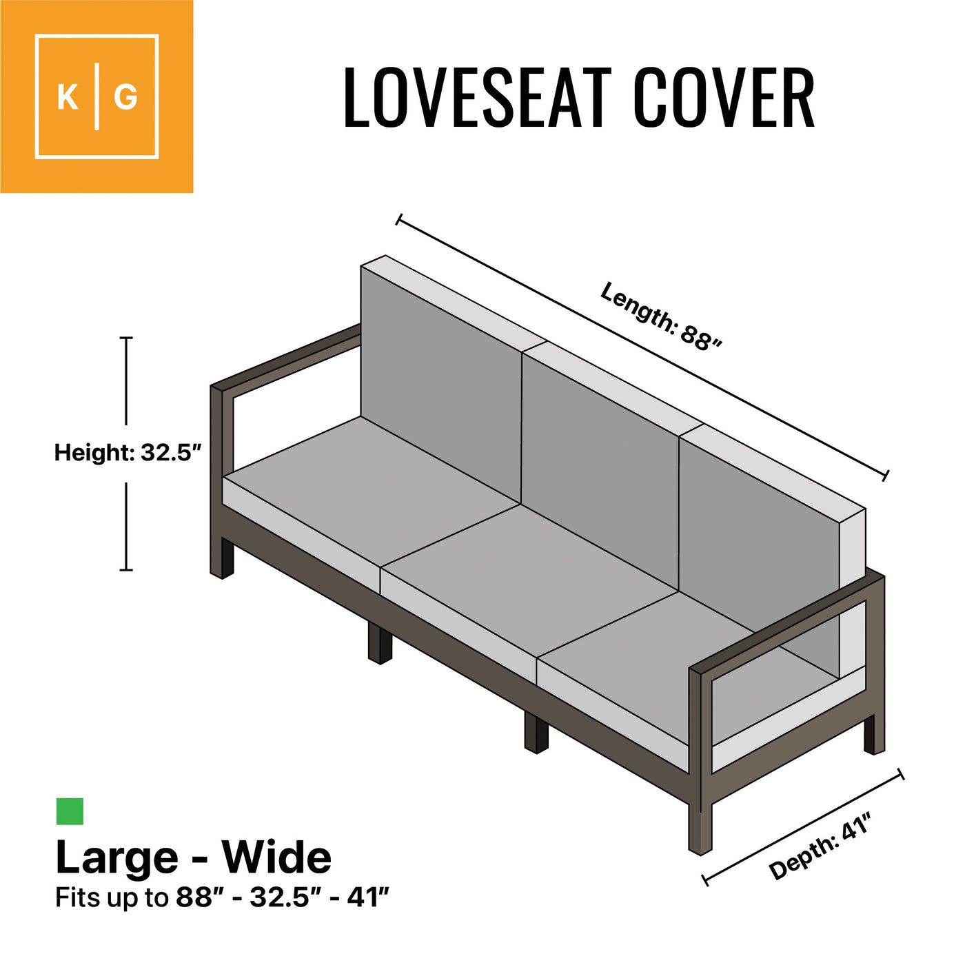 LoveSeat Lounge Cover Waterproof Outdoor Sofa Patio Black — KHOMO GEAR
