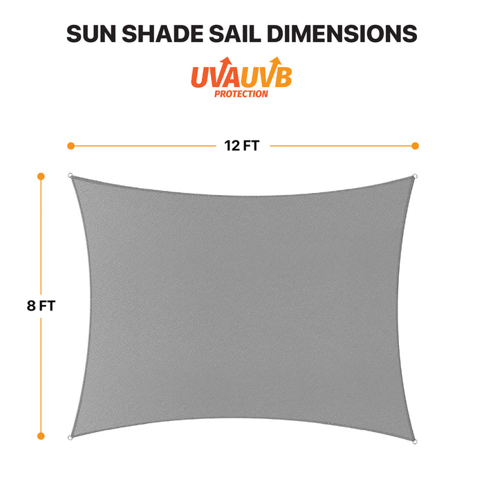 Sun Shade Sail UV Block Rectangle - Grey