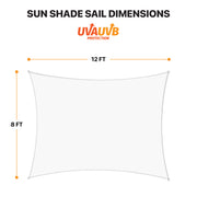 Khomo Gear rectangle sun shade sail dimensions: 8 x 12 ft