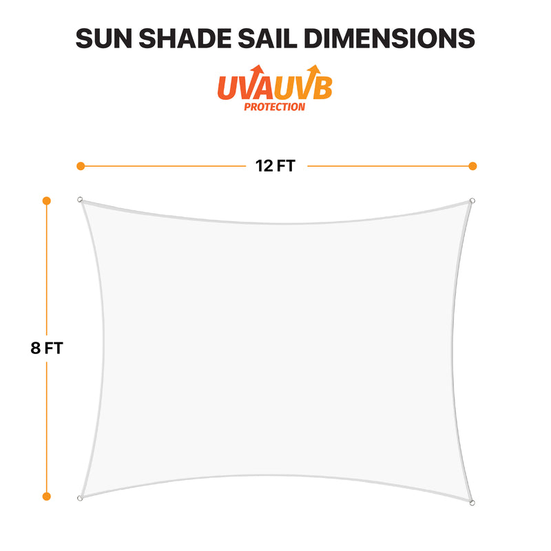 Khomo Gear rectangle sun shade sail dimensions: 8 x 12 ft